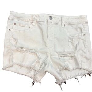 Distressed Denim Cutoff Shorts Summer Festival Size 14 Coastal